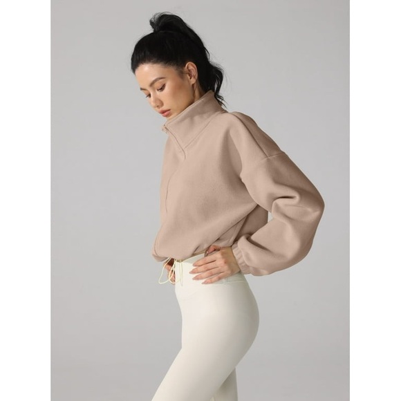 Alo Yoga Ollie Fleece  zip up high collar fitness sports sweater size Medium - Picture 5 of 10